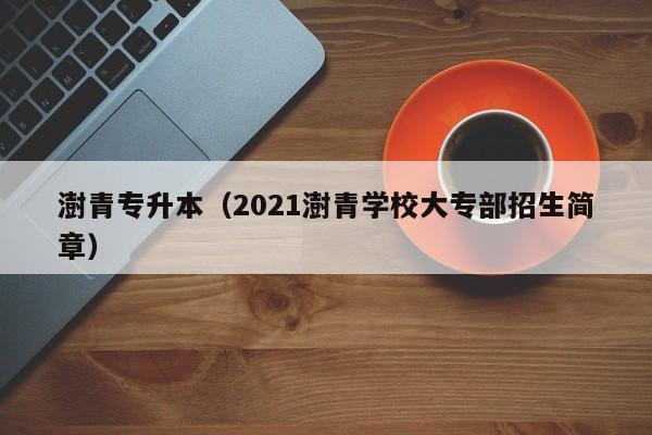 澍青专升本（2021澍青学校大专部招生简章）